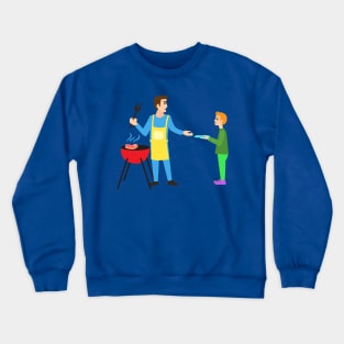 Father Grilling BBQ Crewneck Sweatshirt